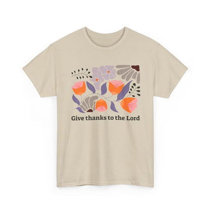 Floral  "Give Thanks to the Lord" T-shirt