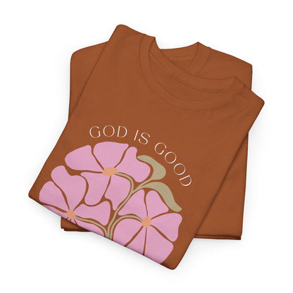 Floral pink "GOD is good" Tshirt