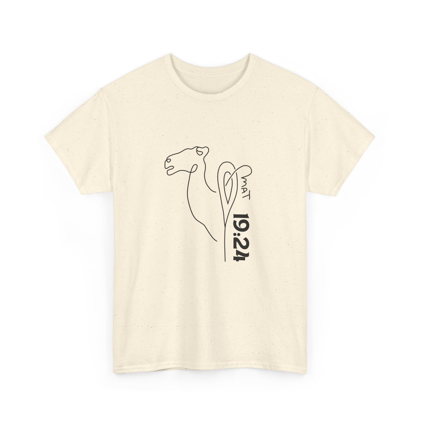 Minimalist Camel Line Art Unisex Heavy Cotton Tee