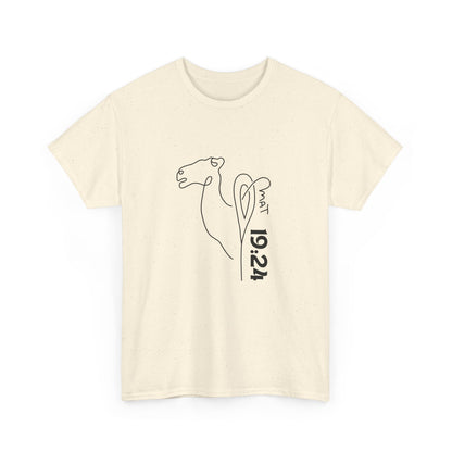 Minimalist Camel Line Art Unisex Heavy Cotton Tee