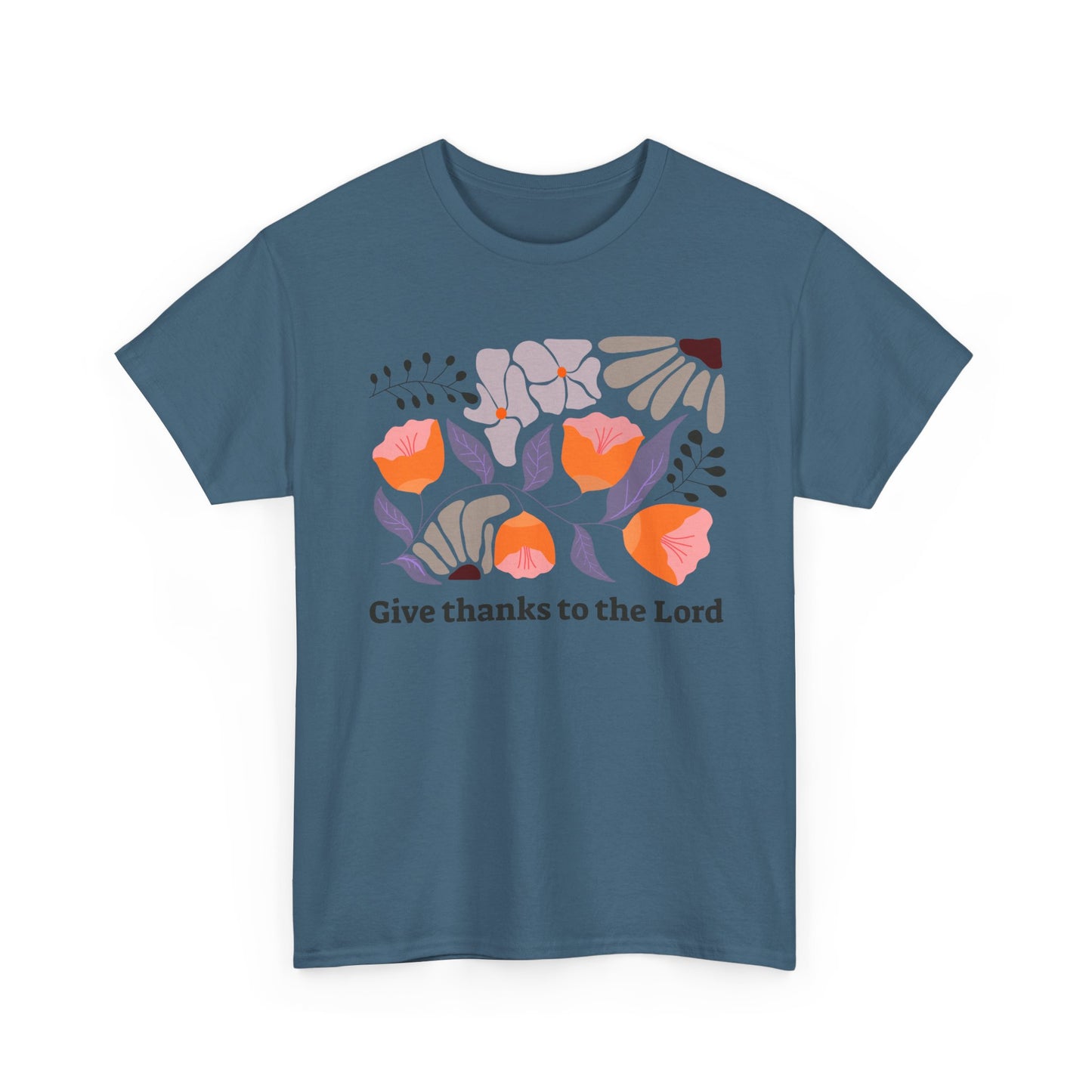 Floral  "Give Thanks to the Lord" T-shirt