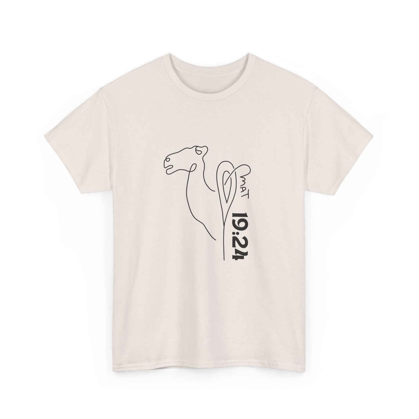 Minimalist Camel Line Art Unisex Heavy Cotton Tee