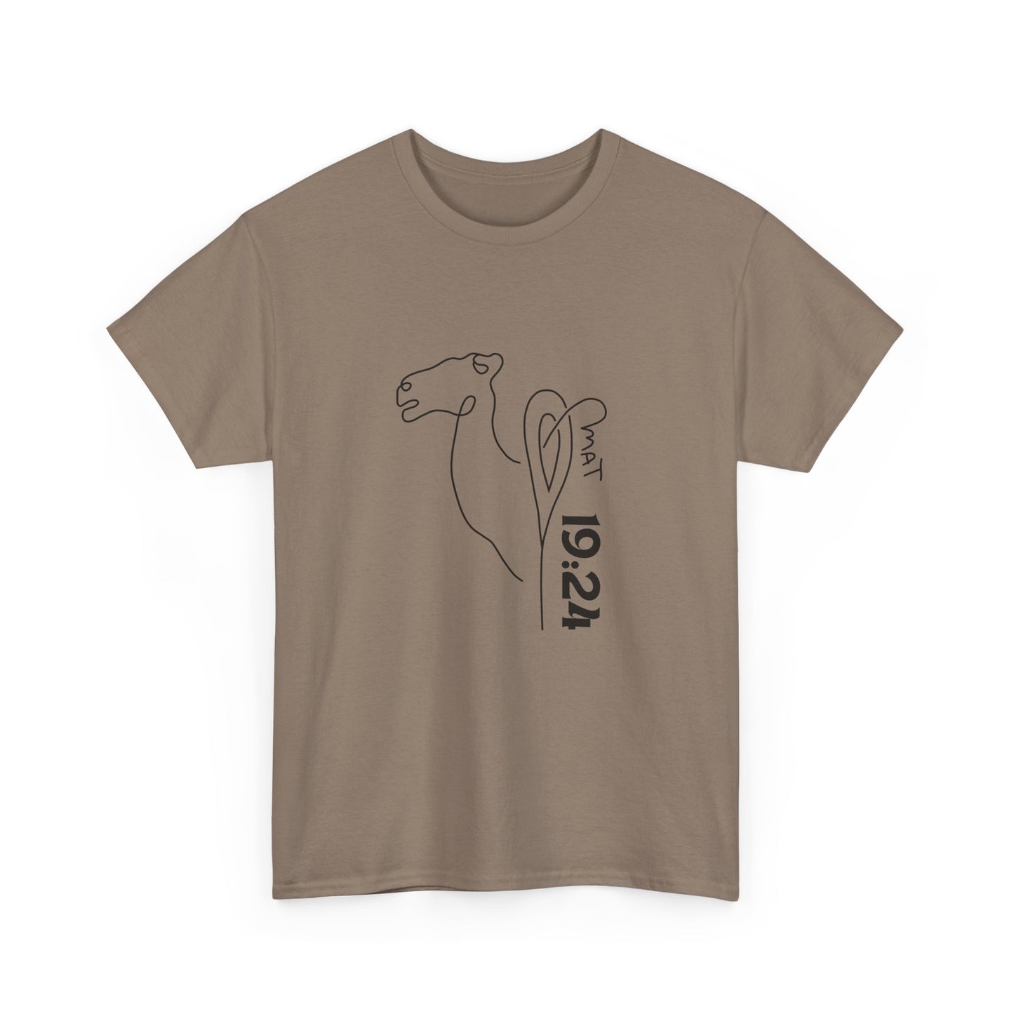 Minimalist Camel Line Art Unisex Heavy Cotton Tee