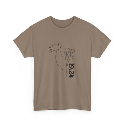 Minimalist Camel Line Art Unisex Heavy Cotton Tee