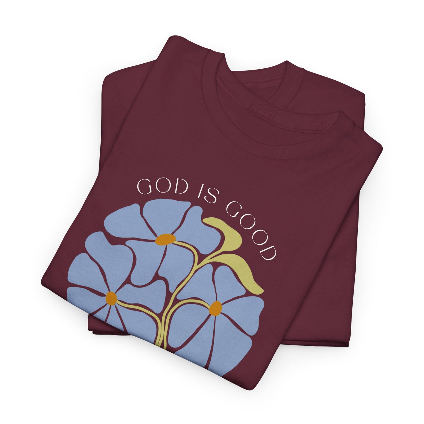 Floral blue "GOD is good" Tshirt
