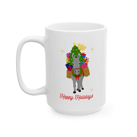 Happy Holidays Mug - Colorful Birthday Treats Coffee Cup (11oz, 15oz)