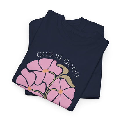 Floral pink "GOD is good" Tshirt