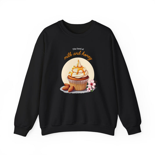 Milk and Honey Cupcake Sweatshirt — Cozy Dessert Graphic Crewneck
