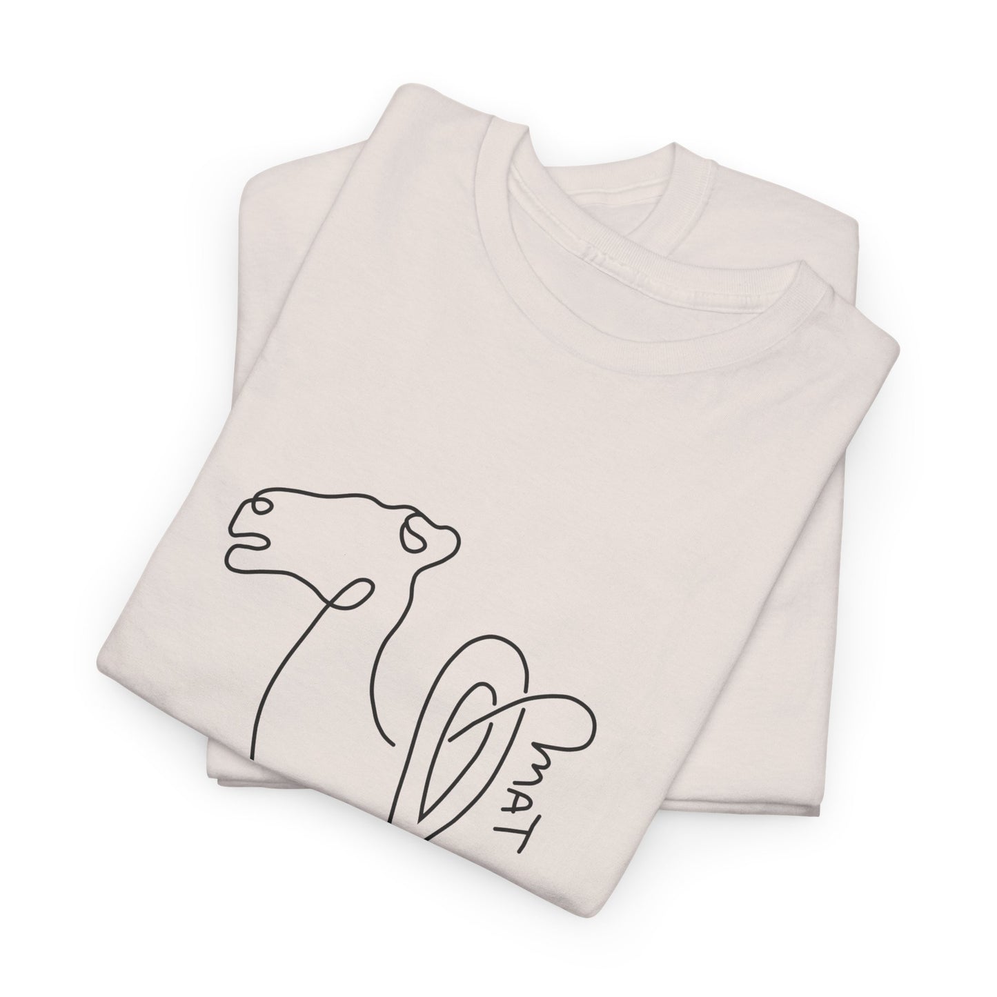 Minimalist Camel Line Art Unisex Heavy Cotton Tee