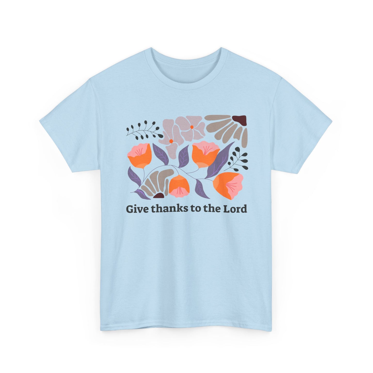 Floral  "Give Thanks to the Lord" T-shirt