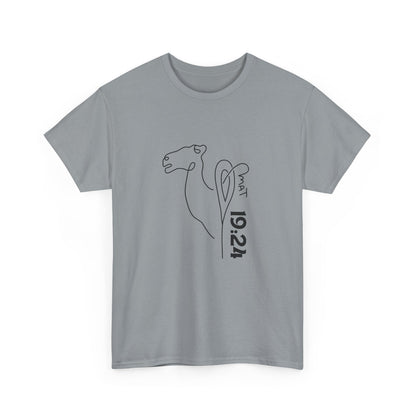 Minimalist Camel Line Art Unisex Heavy Cotton Tee