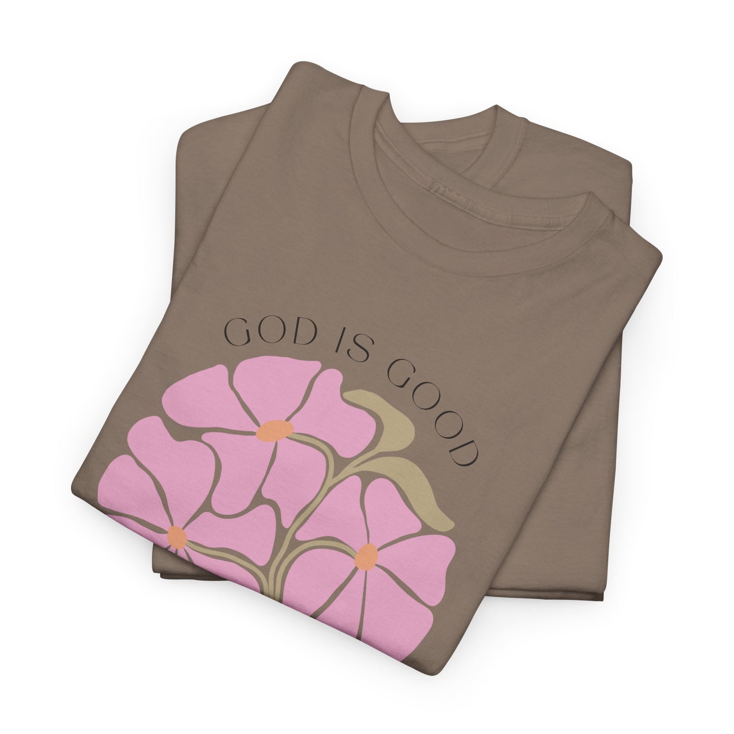 Floral pink "GOD is good" T-shirt