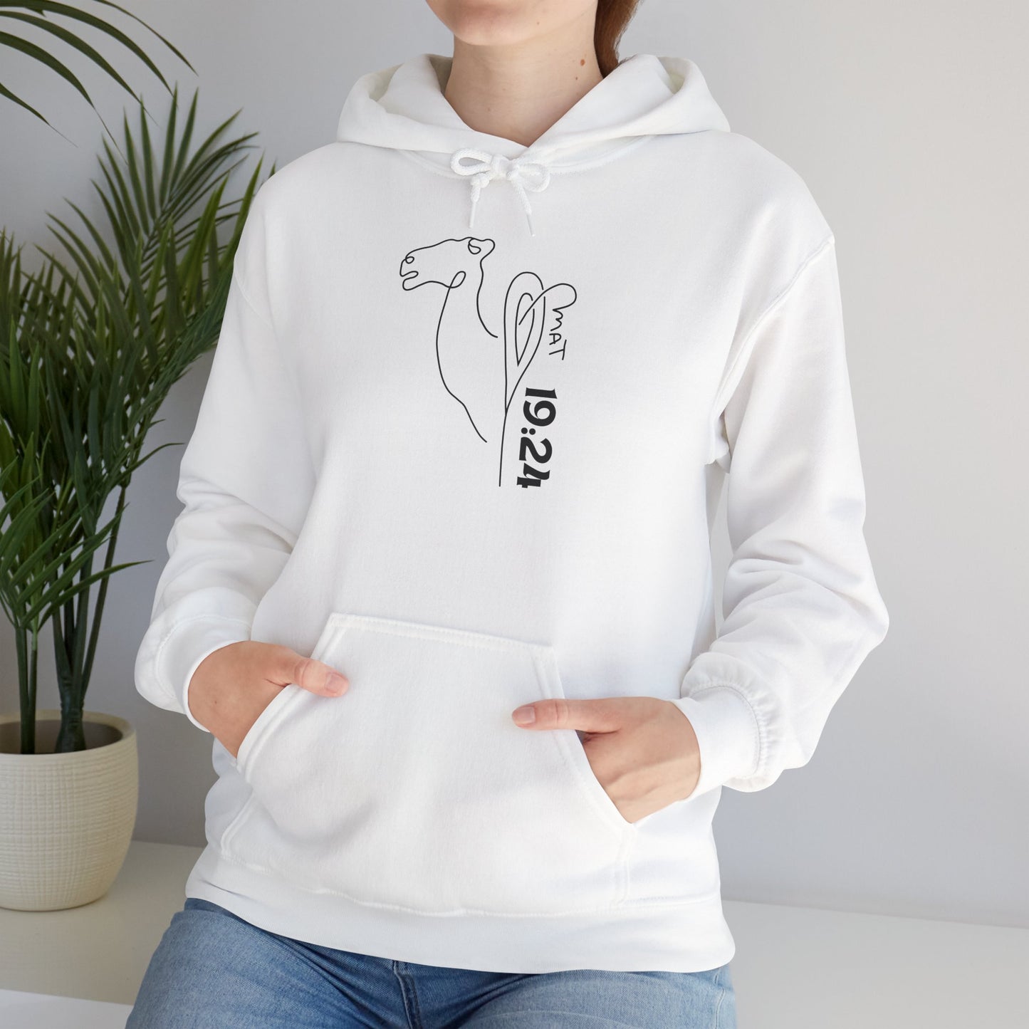 Minimalist Camel Line Art Hoodie — 'Be Cool' Graphic Sweatshirt