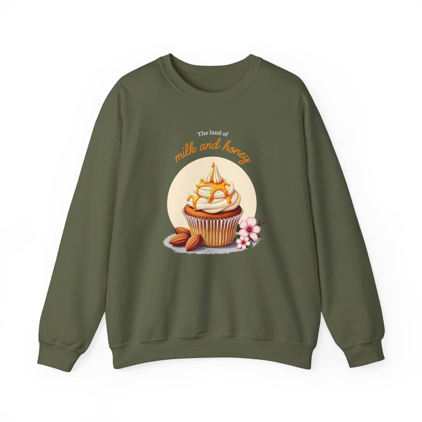Milk and Honey Cupcake Sweatshirt — Cozy Dessert Graphic Crewneck