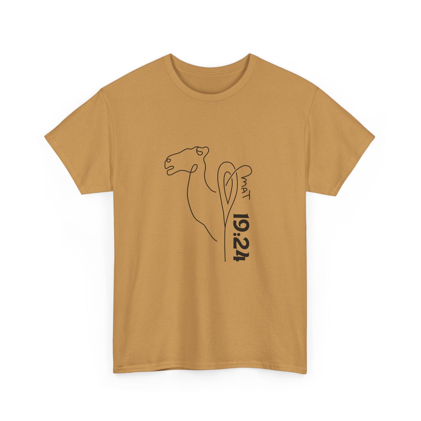 Minimalist Camel Line Art Unisex Heavy Cotton Tee