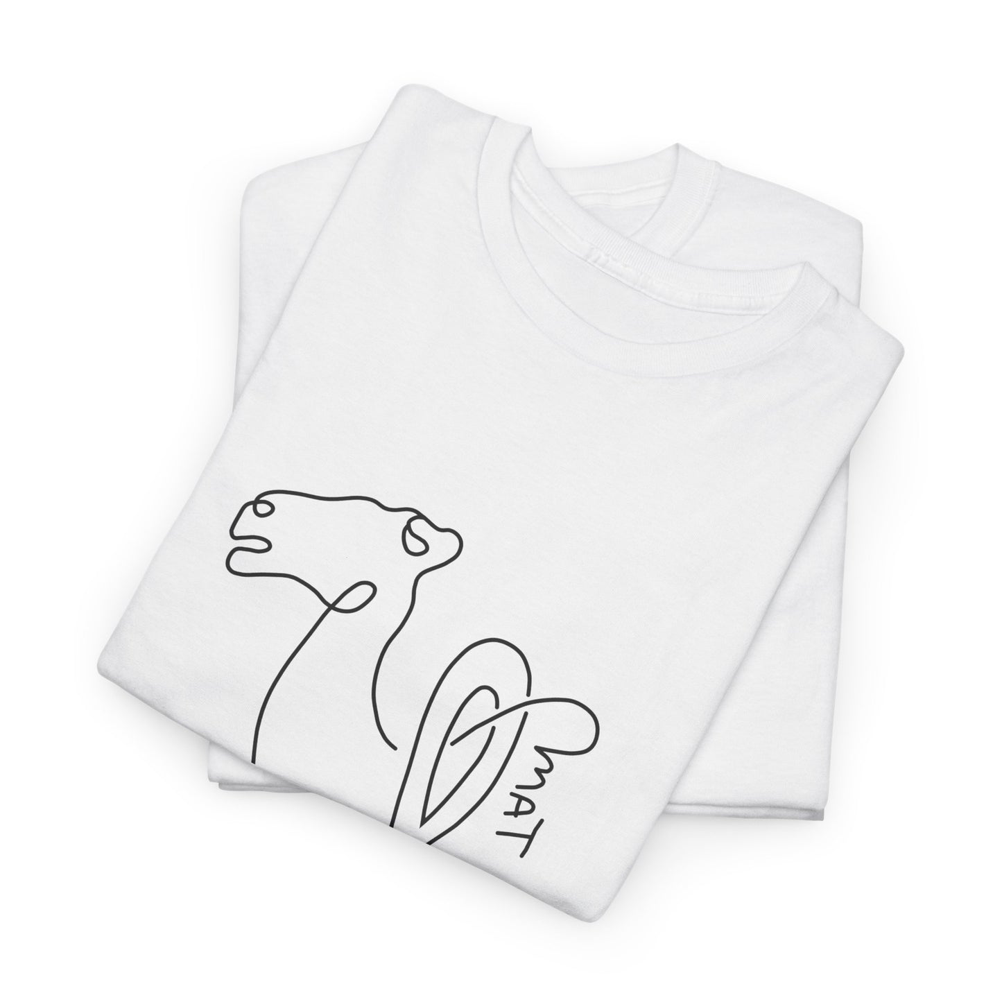 Minimalist Camel Line Art Unisex Heavy Cotton Tee