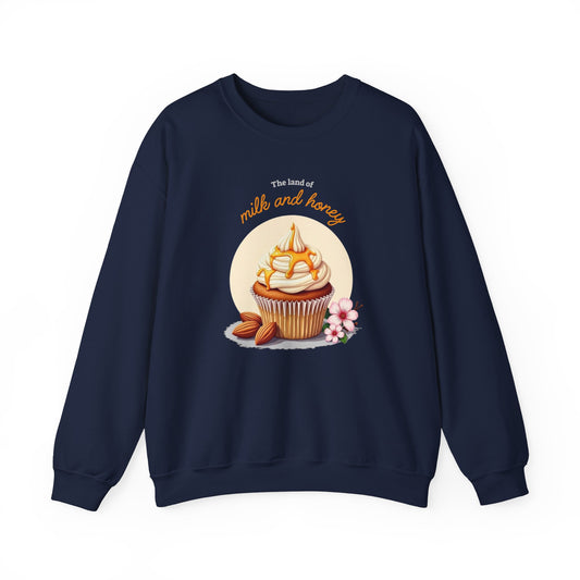 Milk and Honey Cupcake Sweatshirt — Cozy Dessert Graphic Crewneck
