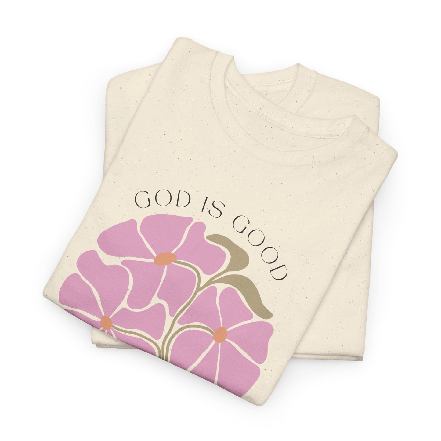 Floral pink "GOD is good" T-shirt