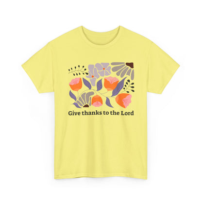 Floral  "Give Thanks to the Lord" T-shirt