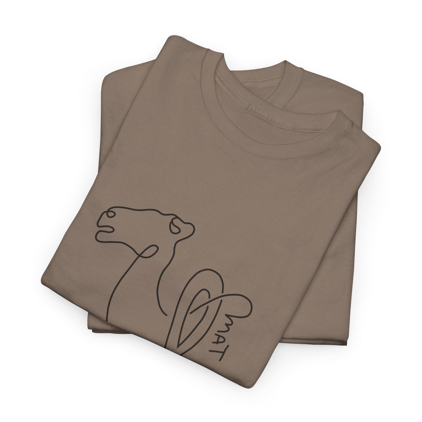 Minimalist Camel Line Art Unisex Heavy Cotton Tee