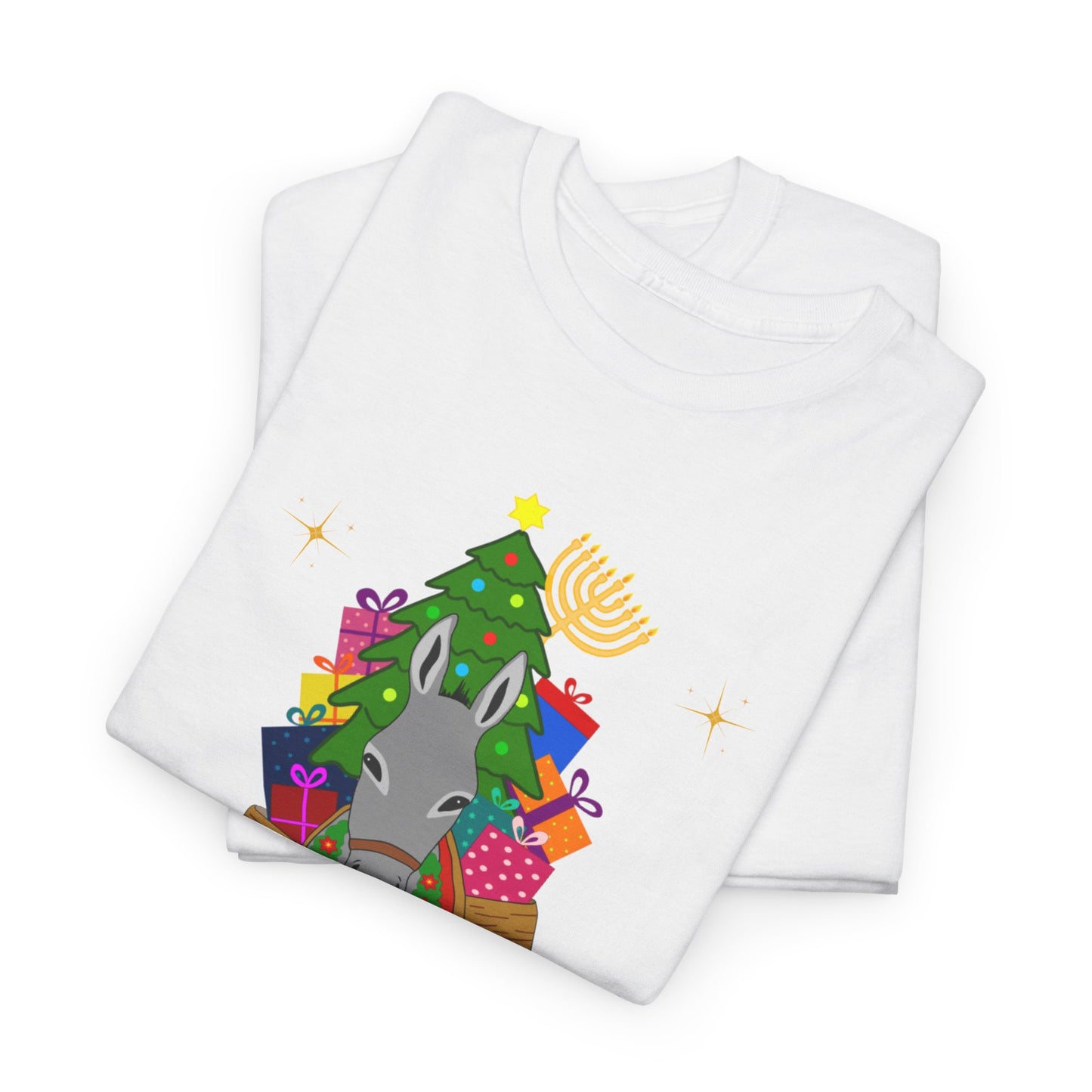 Holiday Donkey Tee – Festive "Happy Holidays" Christmas Hanukkah Gift Shirt