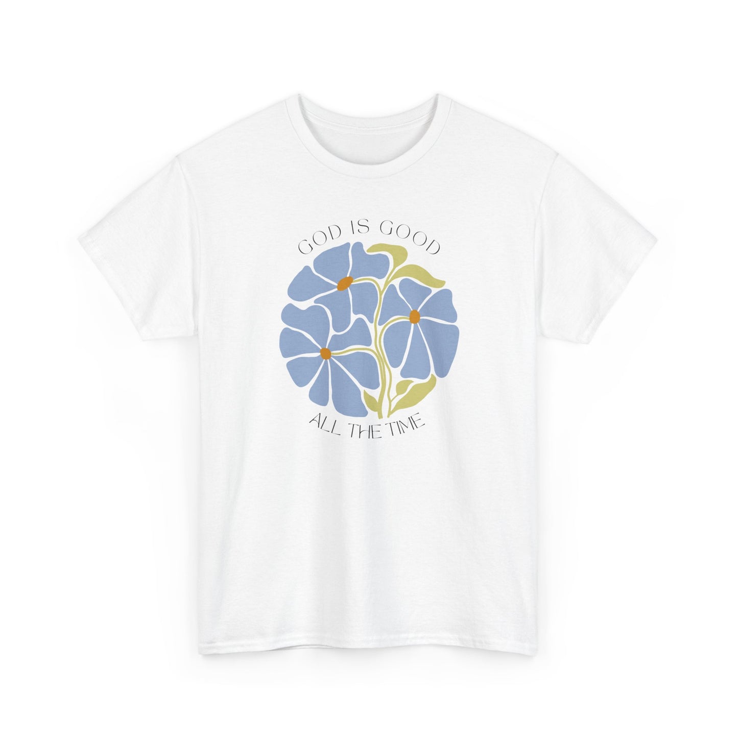 Floral light blue "GAD is good" T-shirt