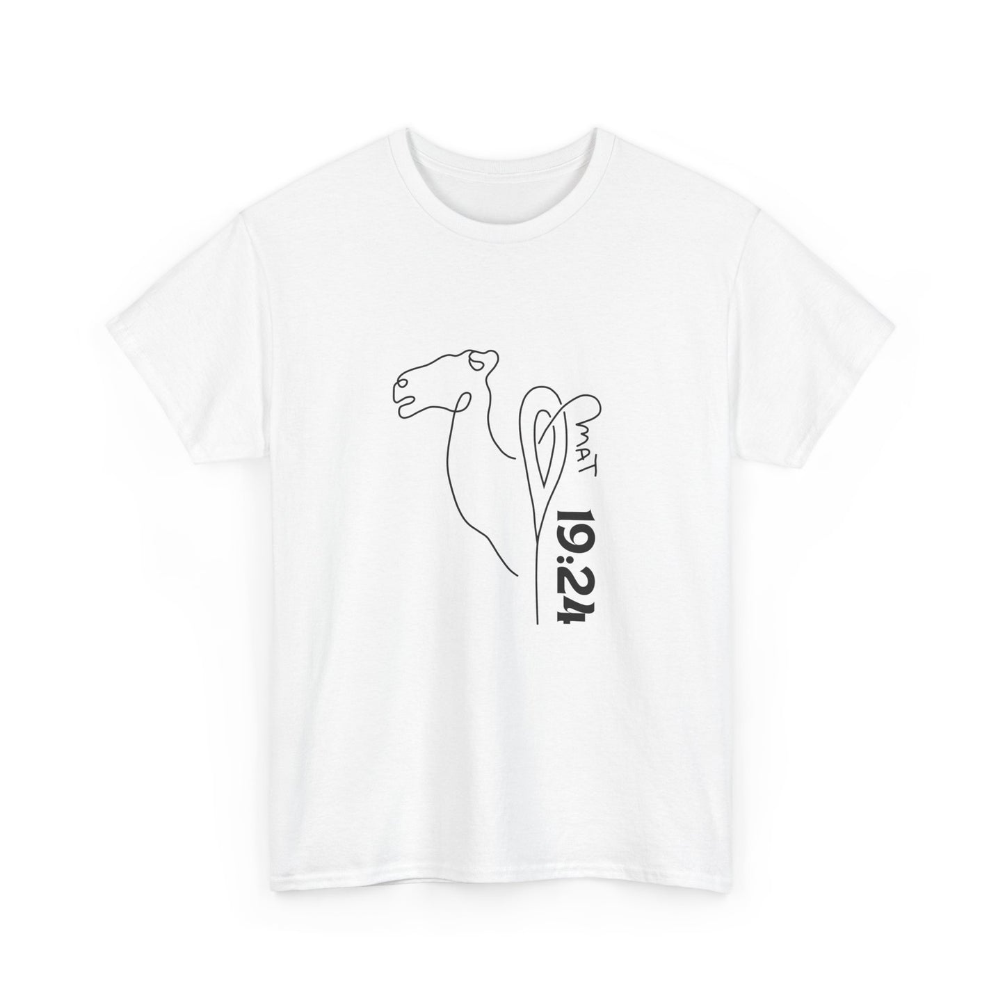 Minimalist Camel Line Art Unisex Heavy Cotton Tee