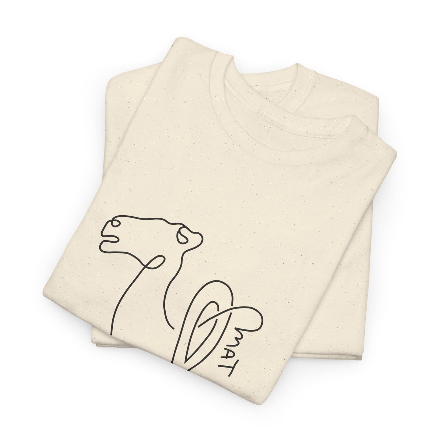 Minimalist Camel Line Art Unisex Heavy Cotton Tee
