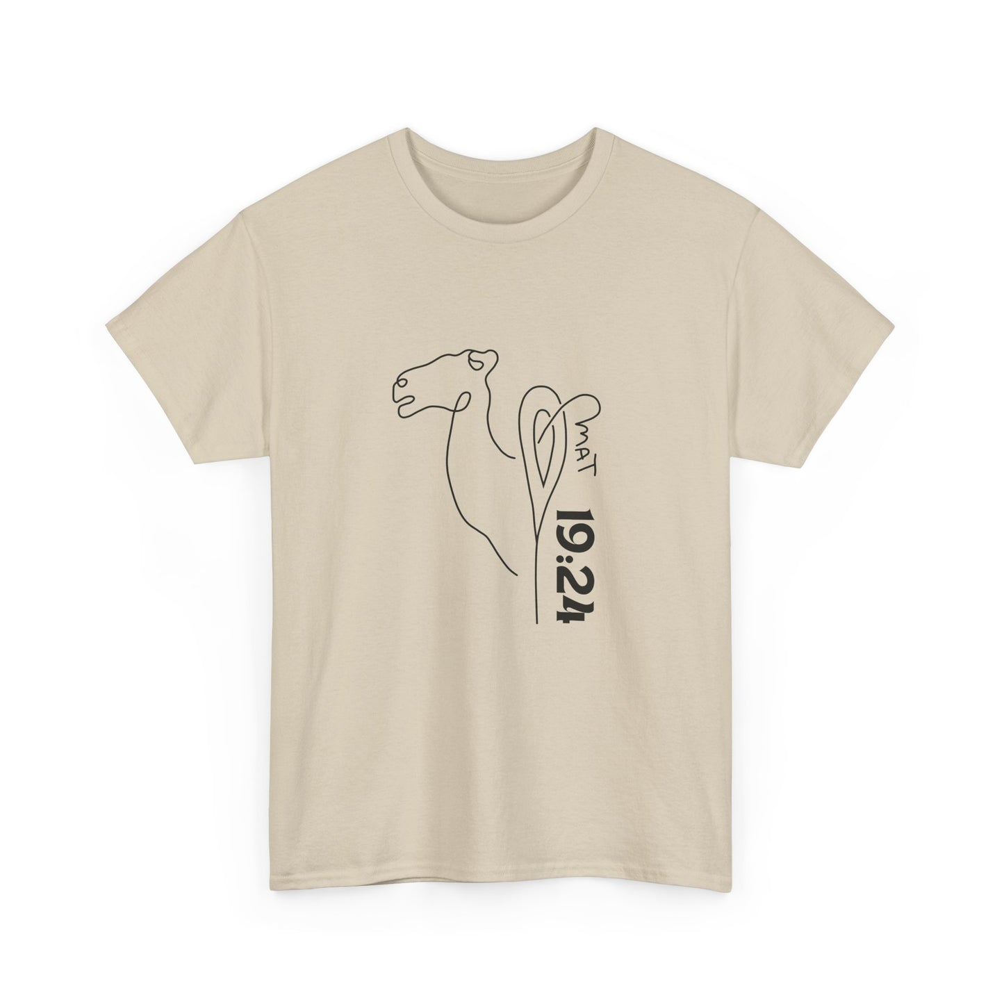 Minimalist Camel Line Art Unisex Heavy Cotton Tee