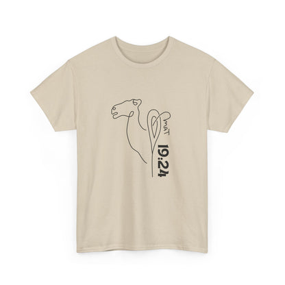 Minimalist Camel Line Art Unisex Heavy Cotton Tee