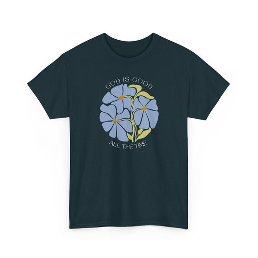 Floral blue "GOD is good" Tshirt