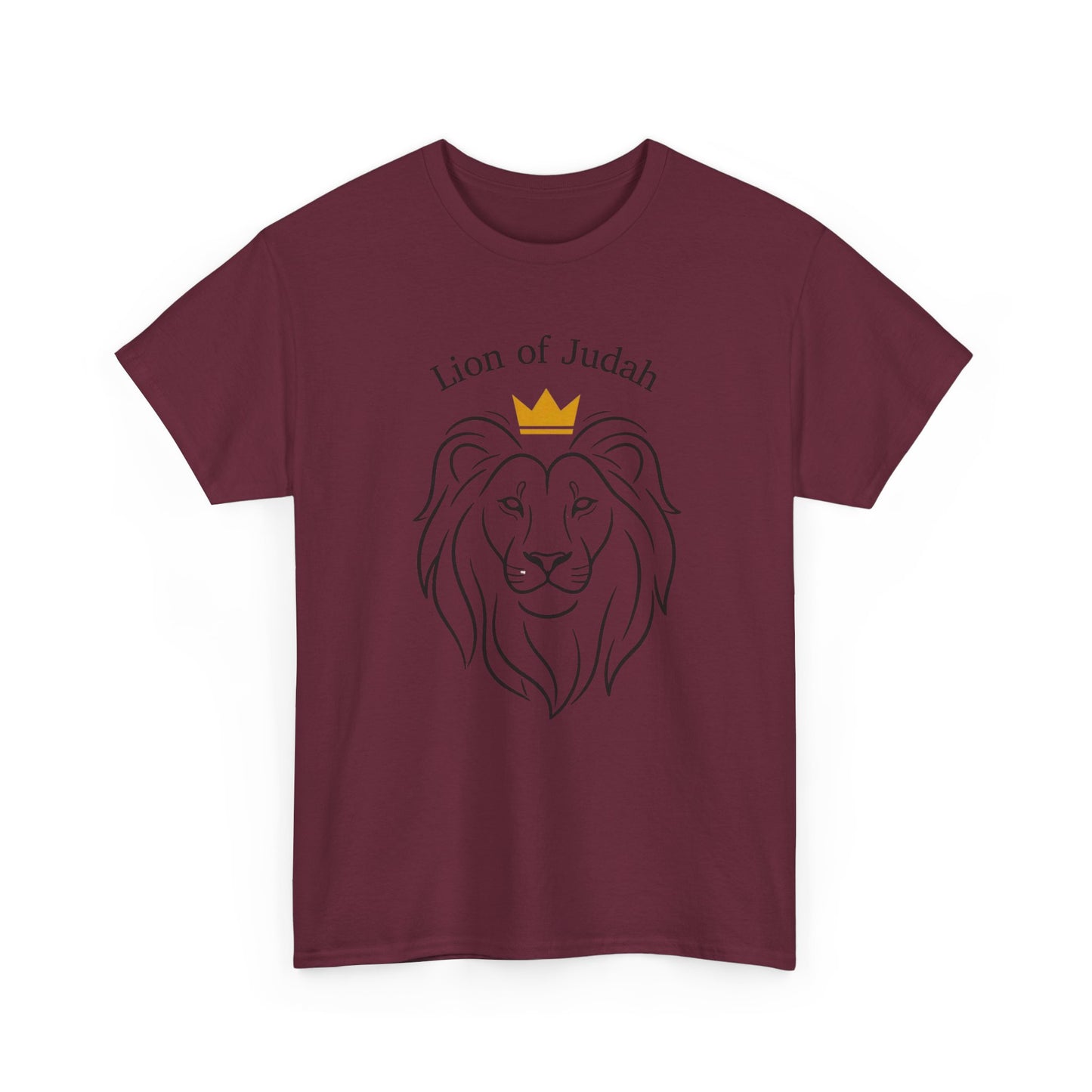 Lion of Judah T-Shirt -- Crowned Lion Christian Faith Tee