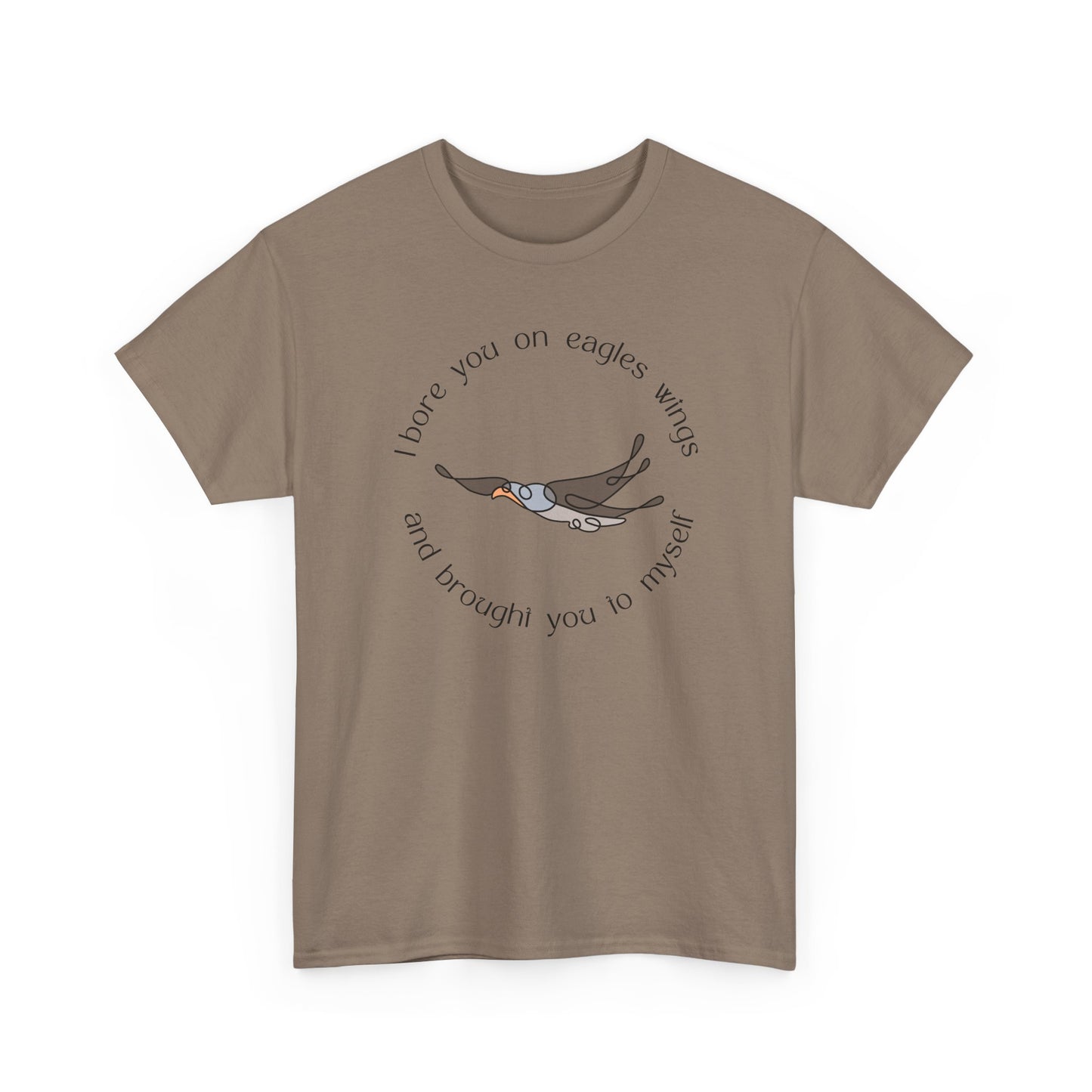 Brown Savana Eagle Wings minimalist shirt, modern scripture-inspired clothing by Nagilabo.