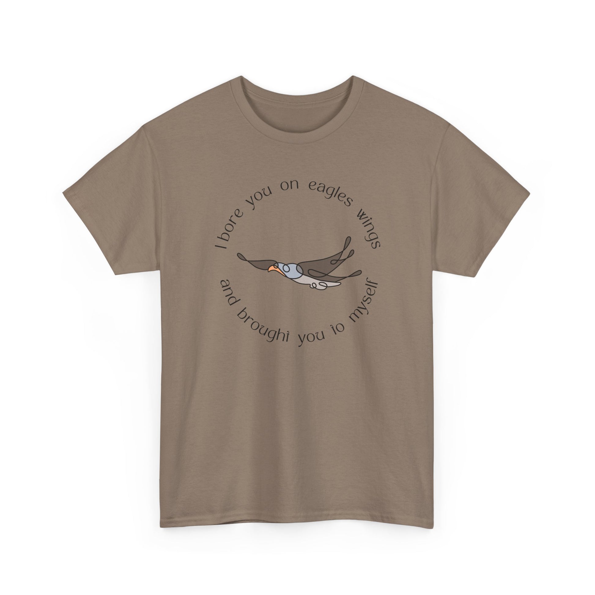 Brown Savana Eagle Wings minimalist shirt, modern scripture-inspired clothing by Nagilabo.