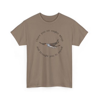 Brown Savana Eagle Wings minimalist shirt, modern scripture-inspired clothing by Nagilabo.