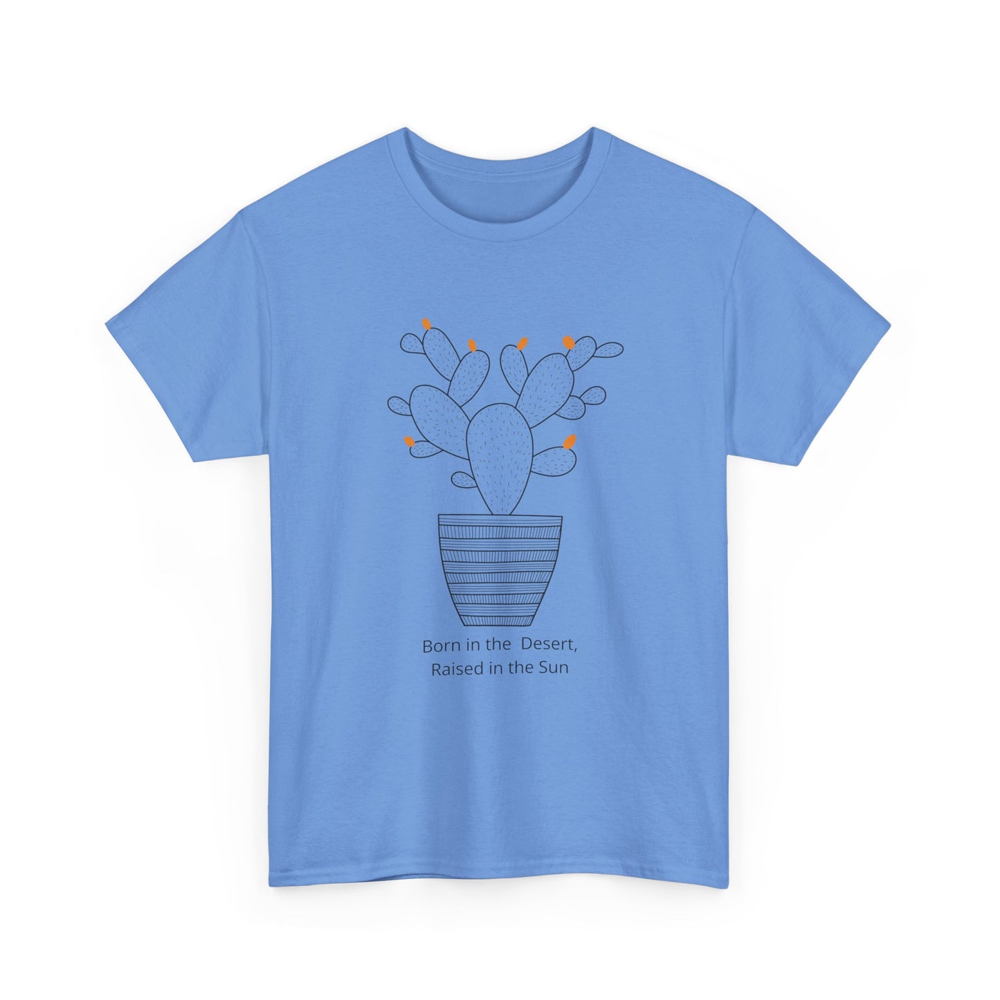 Cactus Pot faith shirt in Carolina Blue, minimalist biblical illustration, modern religious apparel.