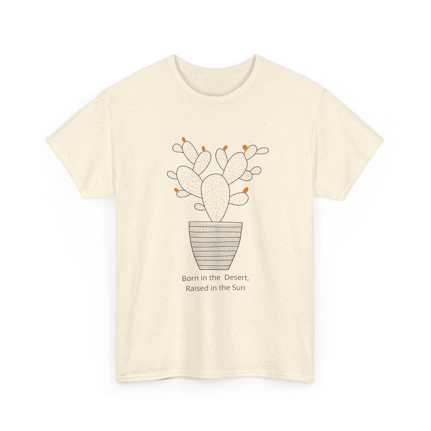 Cactus Pot minimalist shirt in Natural color, modern faith-based apparel with botanical design.