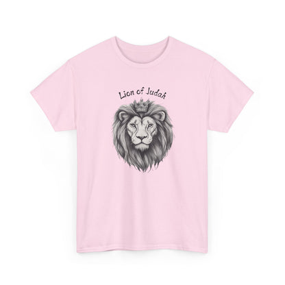 Lion of Judah minimalist faith-based shirt in Light Pink, unique Christian gift for women.