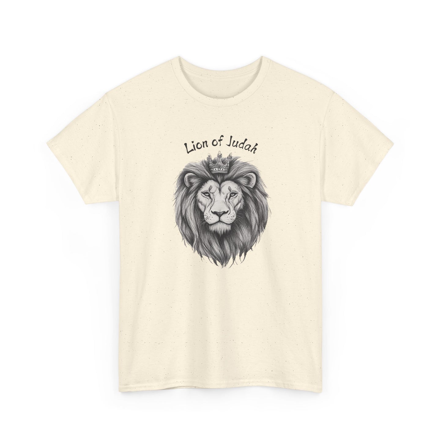 Lion of Judah minimalist shirt in Natural color, modern biblical graphic tee by Nagilabo.
