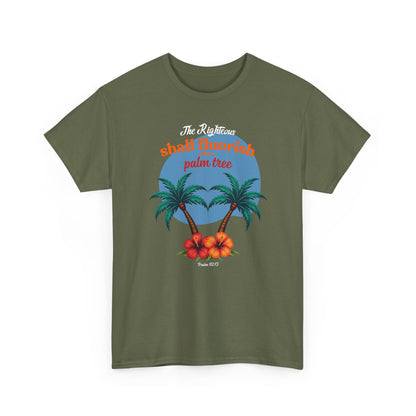 Military Green palm tree minimalist shirt, biblical summer design, Nagilabo inspirational clothing.