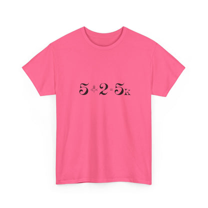 Minimalist Coral Silk miracle t-shirt with 5.2.5k design, 5 loaves and 2 fish biblical illustration, modern faith apparel.
