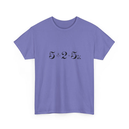 The 5.2.5k miracle of feeding the 5000 shirt in Violet, minimalist biblical design.