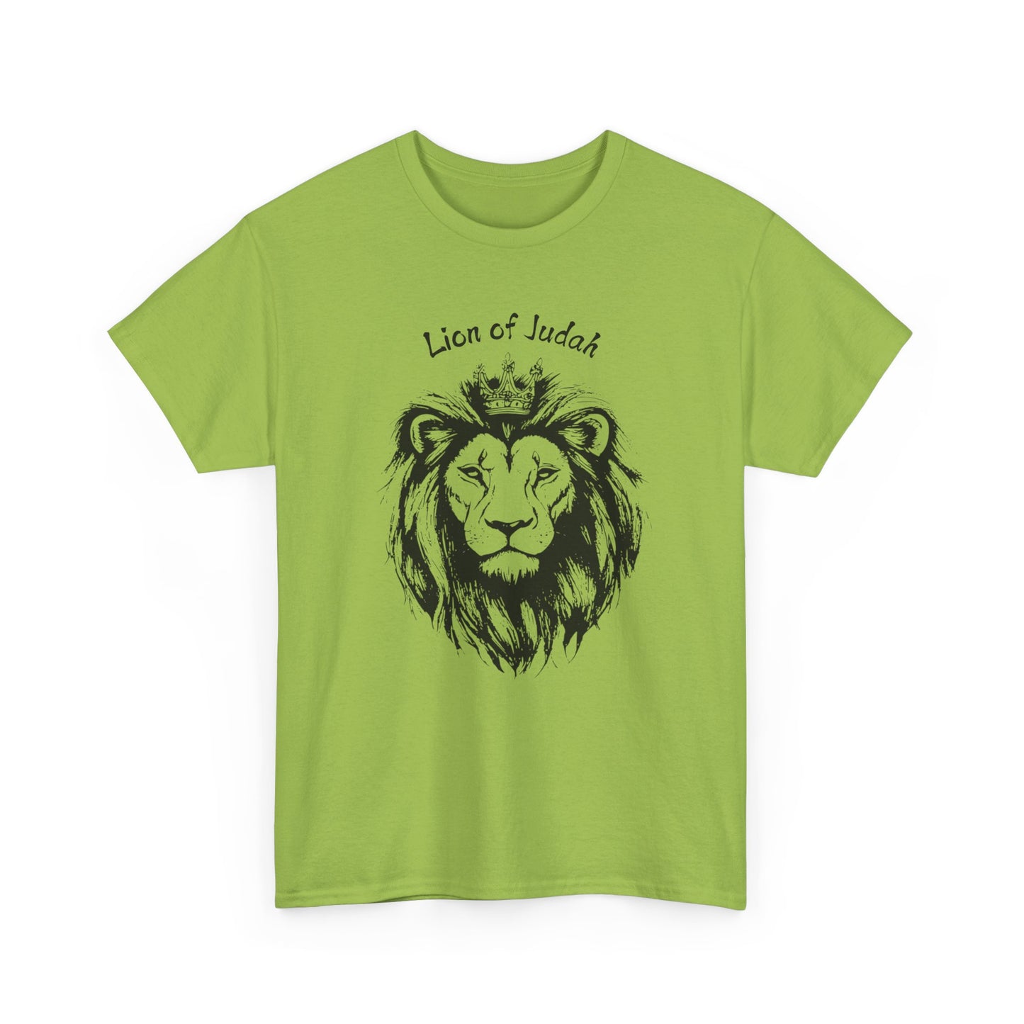 Unique Kiwi green Lion of Judah minimalist shirt, fresh faith-based graphic apparel.